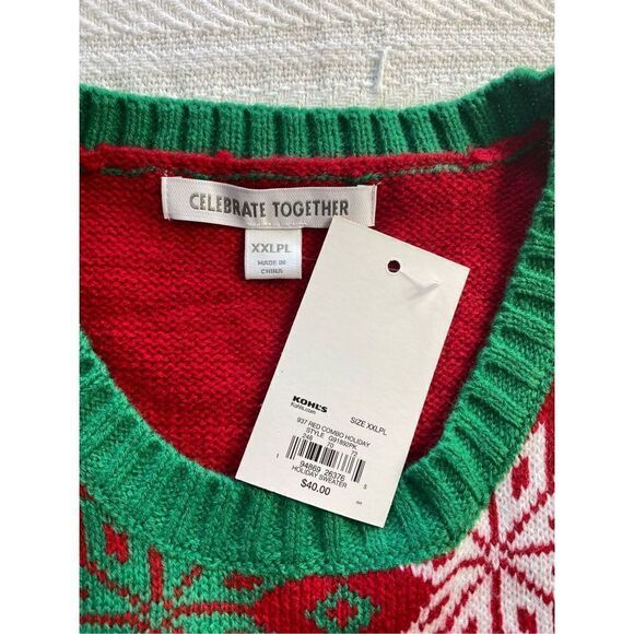 Celebrate Together Girls XXL Plus Dog Christmas Sweater - Picture 5 of 10